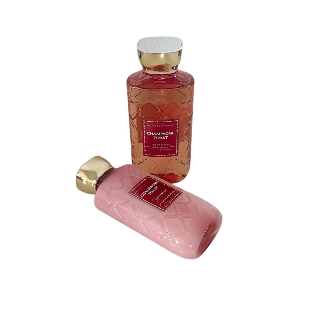 Bath & Body Works Champagne Toast Body Wash & Lotion Full Size Set with Tote Bag - Picture 5 of 12